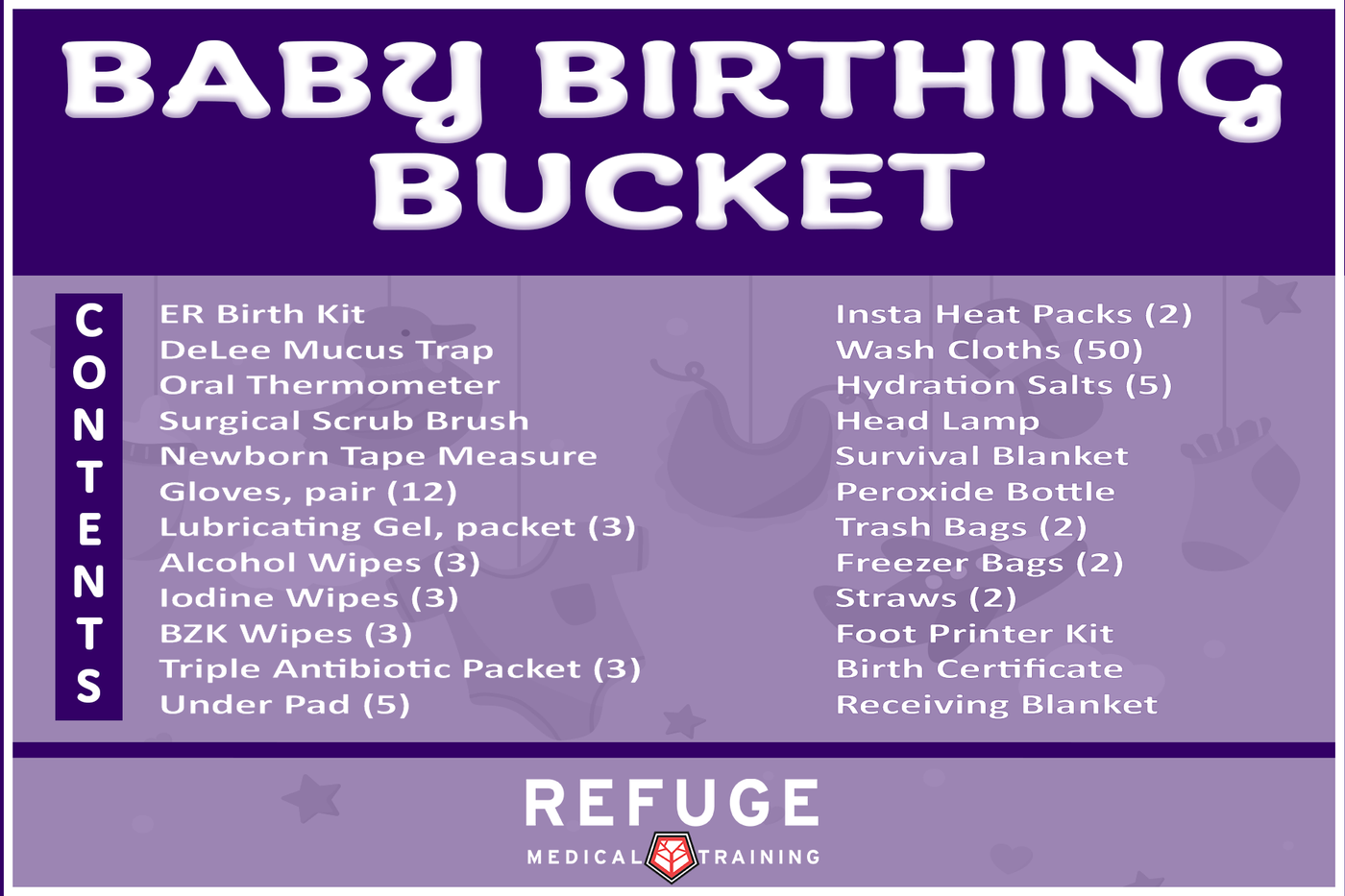 Birth or Postpartum Bucket (Separate Buckets) (Can not ship to P.O. Bo